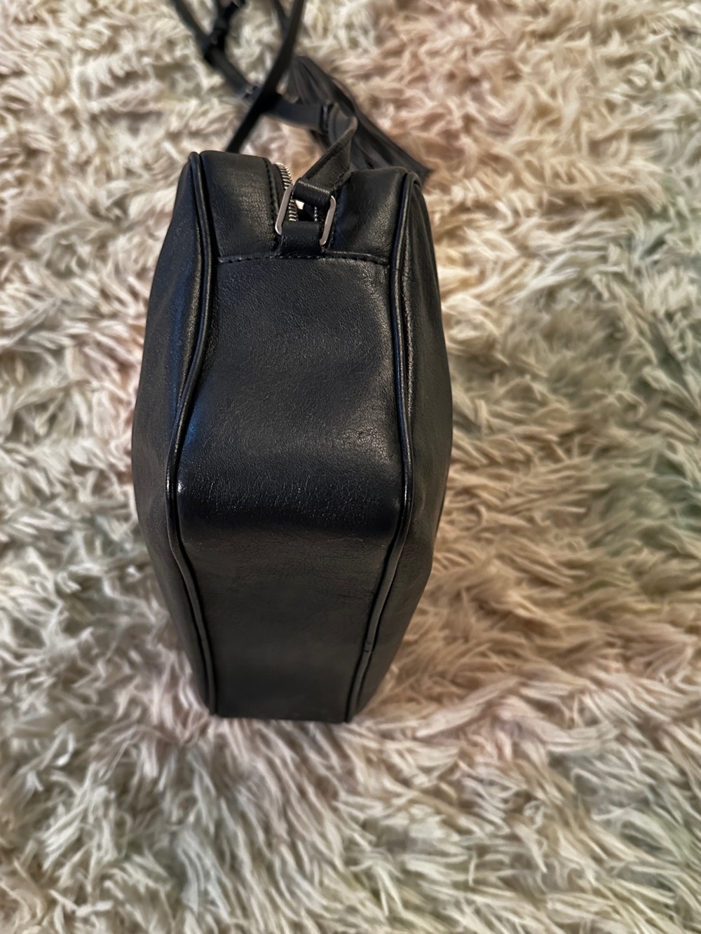 Saint Laurent Lou Smooth Leather Monogram Grey Camera Bag - Picture 9 of 13